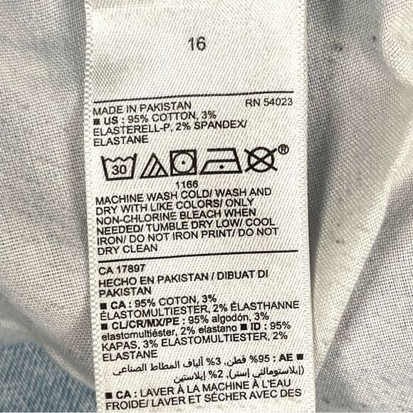 Old Navy Kicker Boot Cut Extra High Rise Distressed Blue Jeans Women’s Size 16 - Picture 4 of 7